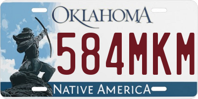 OK license plate 584MKM