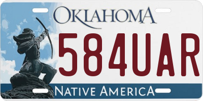 OK license plate 584UAR