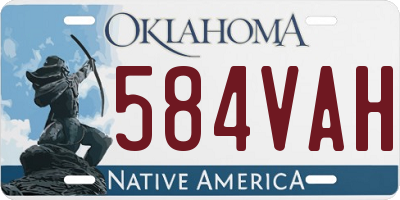 OK license plate 584VAH
