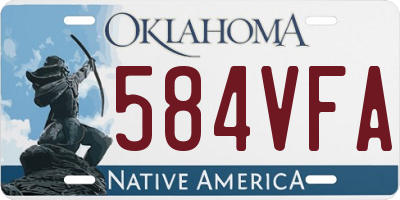 OK license plate 584VFA
