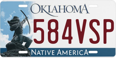 OK license plate 584VSP