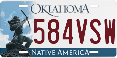 OK license plate 584VSW