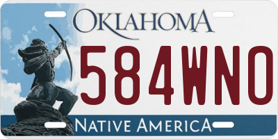 OK license plate 584WNO