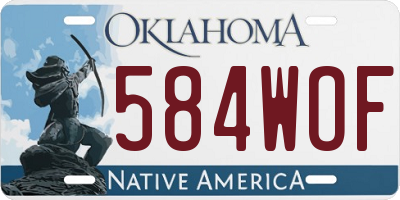 OK license plate 584WOF