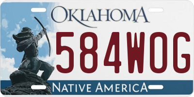 OK license plate 584WOG
