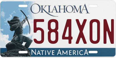 OK license plate 584XON