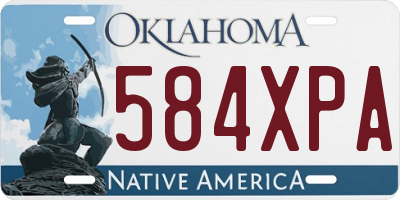 OK license plate 584XPA