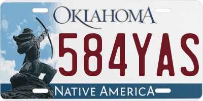 OK license plate 584YAS
