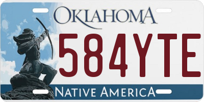 OK license plate 584YTE