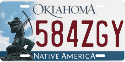 OK license plate 584ZGY