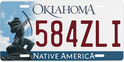 OK license plate 584ZLI