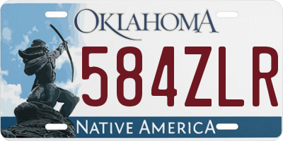 OK license plate 584ZLR