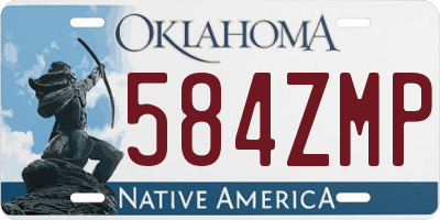 OK license plate 584ZMP