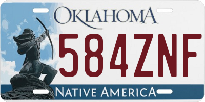 OK license plate 584ZNF