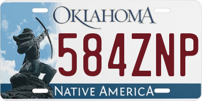 OK license plate 584ZNP