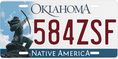 OK license plate 584ZSF
