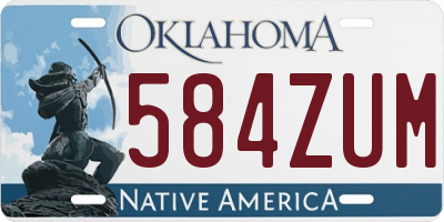 OK license plate 584ZUM