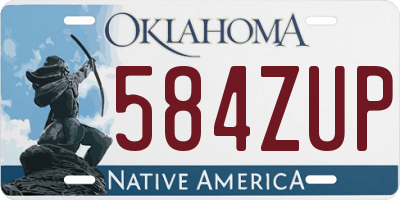 OK license plate 584ZUP