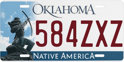 OK license plate 584ZXZ