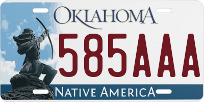 OK license plate 585AAA