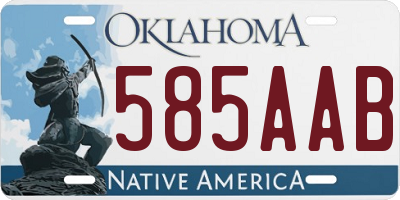 OK license plate 585AAB