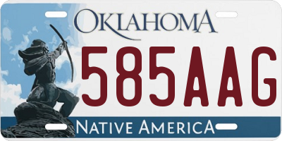 OK license plate 585AAG