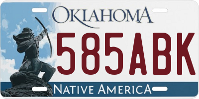 OK license plate 585ABK