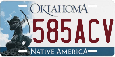 OK license plate 585ACV