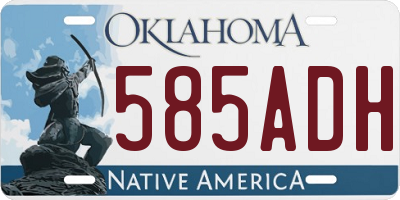 OK license plate 585ADH