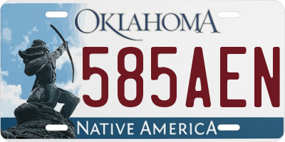 OK license plate 585AEN