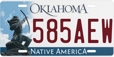 OK license plate 585AEW