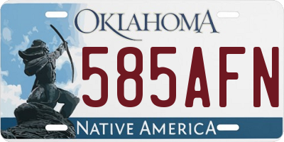 OK license plate 585AFN