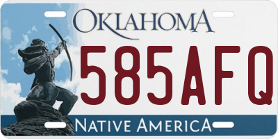 OK license plate 585AFQ