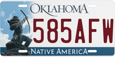 OK license plate 585AFW