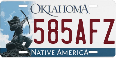 OK license plate 585AFZ
