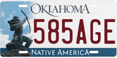 OK license plate 585AGE