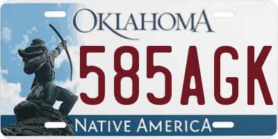 OK license plate 585AGK