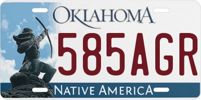 OK license plate 585AGR