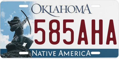 OK license plate 585AHA