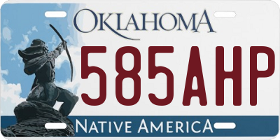 OK license plate 585AHP