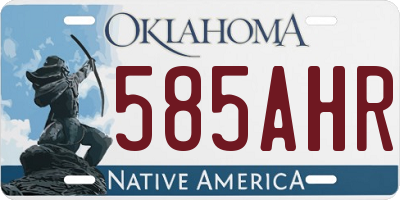OK license plate 585AHR