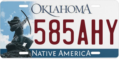 OK license plate 585AHY