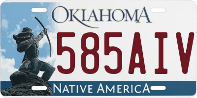 OK license plate 585AIV