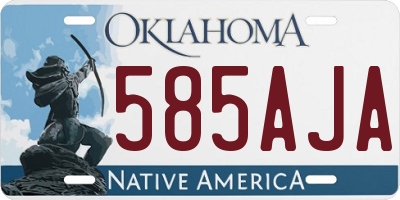 OK license plate 585AJA