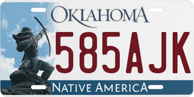 OK license plate 585AJK