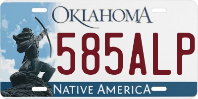 OK license plate 585ALP