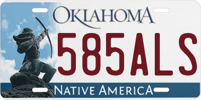 OK license plate 585ALS