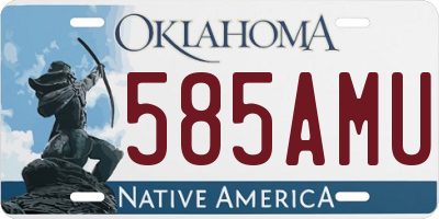 OK license plate 585AMU