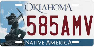 OK license plate 585AMV