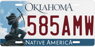 OK license plate 585AMW